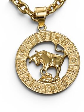 NWT Gold Zodiac Taurus Pendant Necklace 16 inch